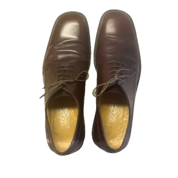 Salvatore Ferragamo Plain Toe Derby Shoes Calf Leather Men